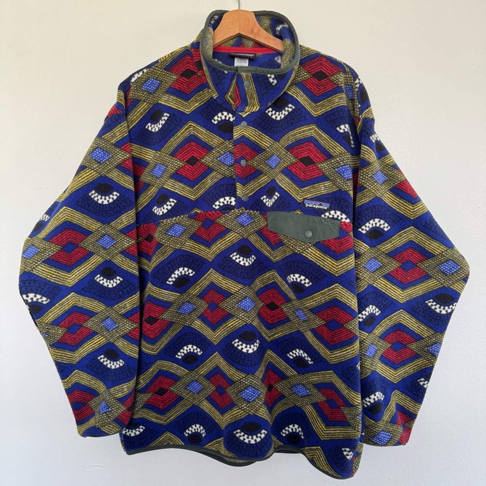 Patagonia Synchilla Snap-T Pullover Fleece Jacket Mens Large Slowfoot Cobalt